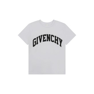 GIVENCHY KIDS T-Shirt Bianca Con Logo Ad Arco Applicato