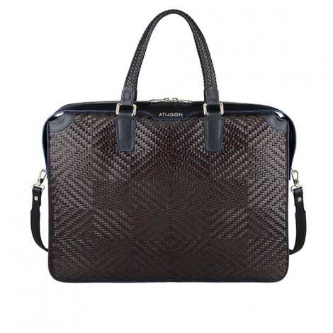 Premia Briefcase In Woven Leather