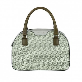 Stresa Handbag In Leather With Braided Dial In Cotton And Rayon