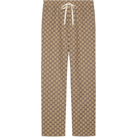 Gucci Gg Canvas And Leather Pants