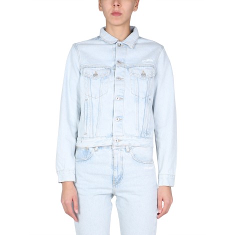 off white denim jacket grey