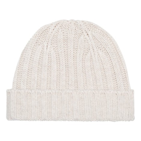 Aspesi - White Ribbed Cashmere Beanie 