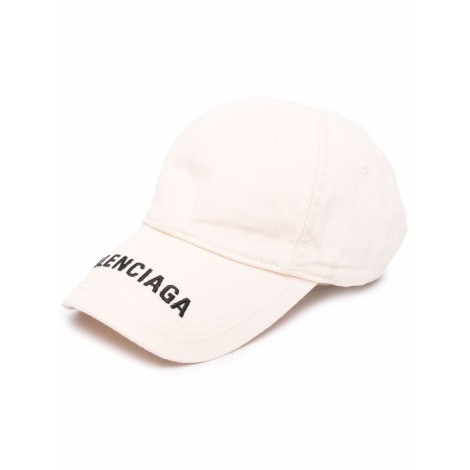 BALENCIAGA Berretto in velluto a coste di cotone crema con logo Balenciaga  nero | SHOPenauer