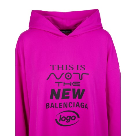 BALENCIAGA T-Shirt Con Cappuccio This Is Not Fucsia e Nera Donna |  SHOPenauer