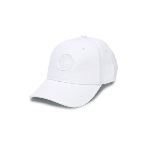 STONE ISLAND JUNIOR Cappello Da Baseball Kids In Reps Di Cotone Bianco Con  Logo | SHOPenauer