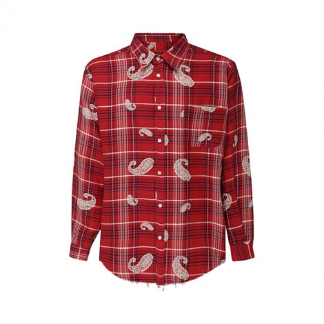 424 - Red Cotton-linen Shirt