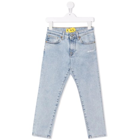OFF-WHITE KIDS Jeans Kids Ow Helvetica In Denim Chiaro | SHOPenauer