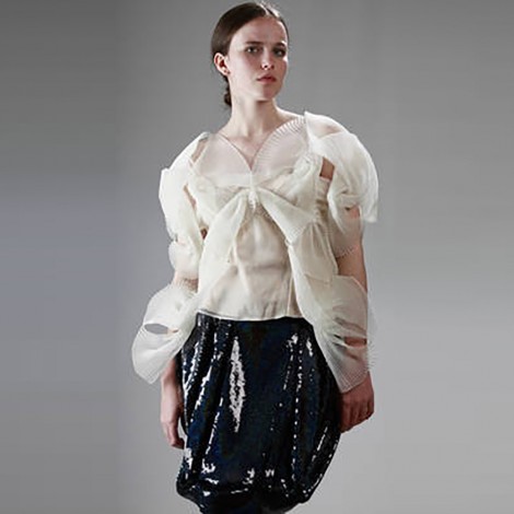 Pleated Silk Top