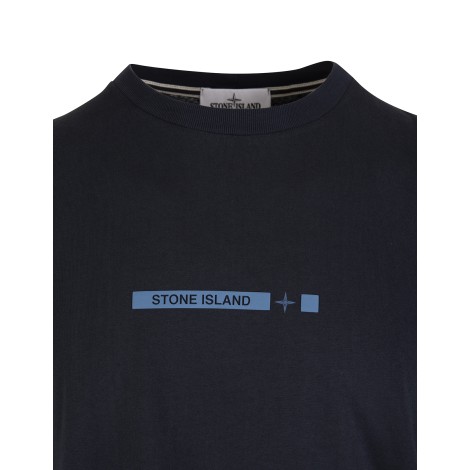 STONE ISLAND T-Shirt Uomo Blu Navy Con Stampa 