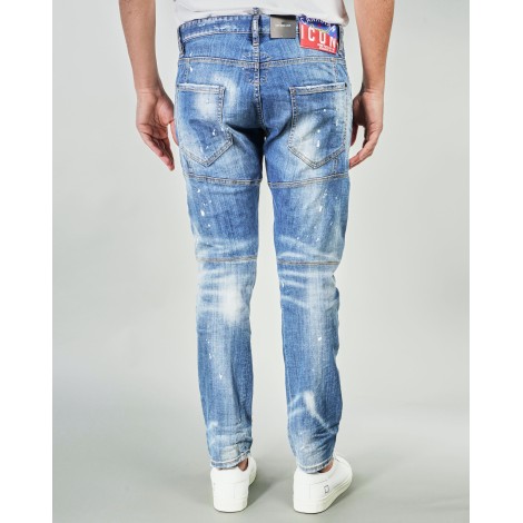 DSQUARED Jeans Ripped White Spots Wash Tidy Biker Dsquared