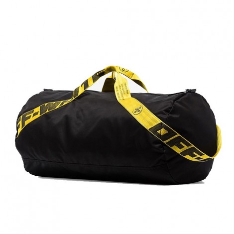 black nylon duffle bag