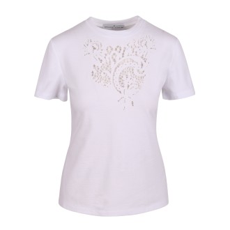Ermanno Scervino Lace Application Cotton T-Shirt 44