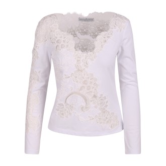Ermanno Scervino Tight-fitting Lace Decorations T-Shirt 40