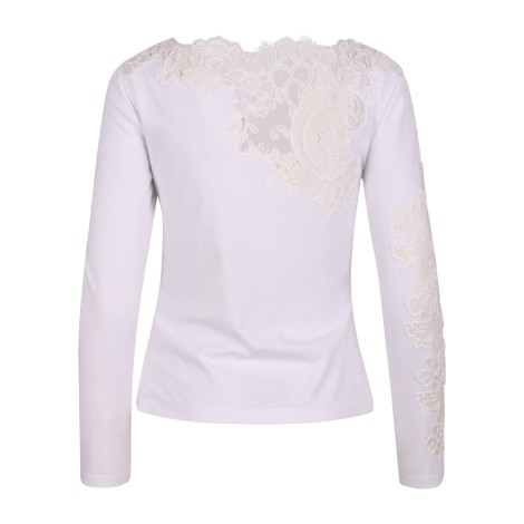 Ermanno Scervino Tight-fitting Lace Decorations T-Shirt 40