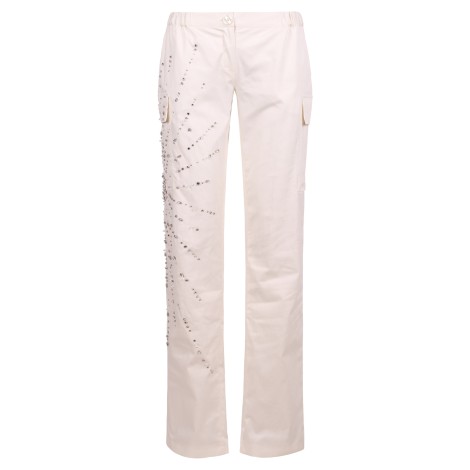 Des Phemmes Crystal Decoration Cotton Trousers 42