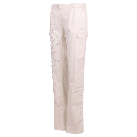 Des Phemmes Crystal Decoration Cotton Trousers 42