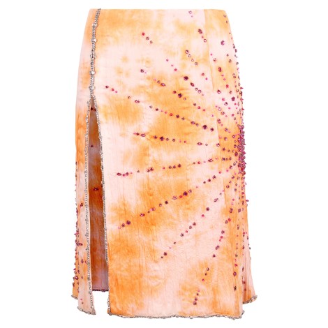 Des Phemmes Crystal Decoration Silk Skirt 42