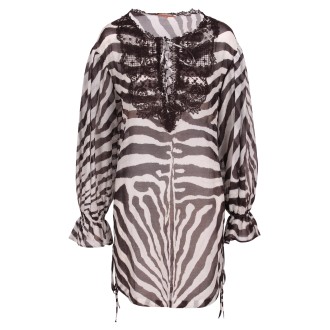 Ermanno Scervino Zebra Print Beachwear Dress 44