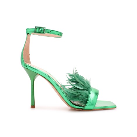 Leonie Hanne X Liu Jo Feathers Leather Sandals 40