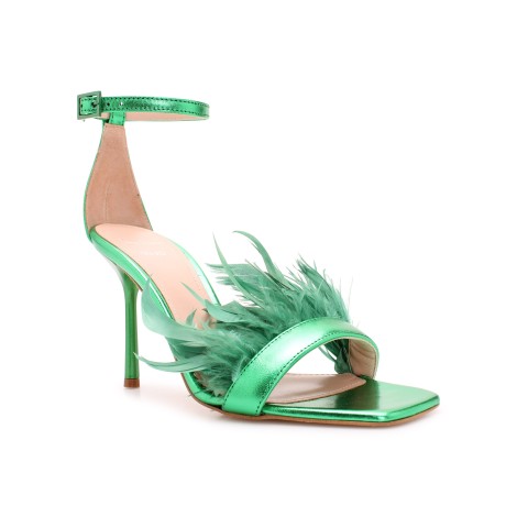 Leonie Hanne X Liu Jo Feathers Leather Sandals 40