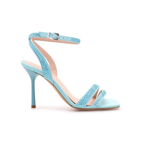 Leonie Hanne X Liu Jo All-Over Rhinestone Decoration Satin Sandals 40