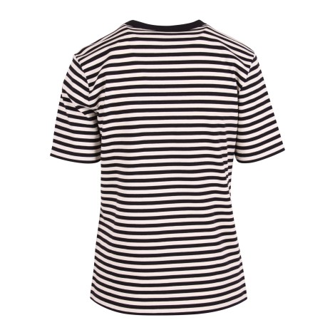Tory Burch Stylized Logo Striped Cotton T-Shirt L
