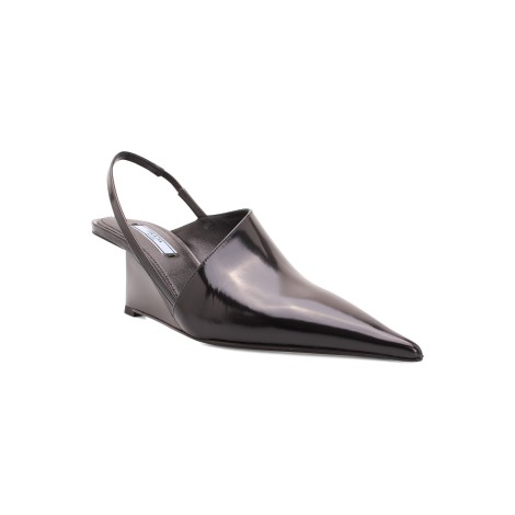 Prada Scuplted Heel Asymmetric Pumps 40