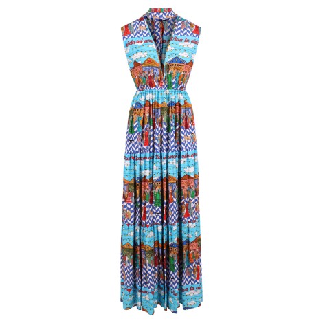 Alessandro Enriquez Sleeveless Multicolor Long Viscose Dress 42