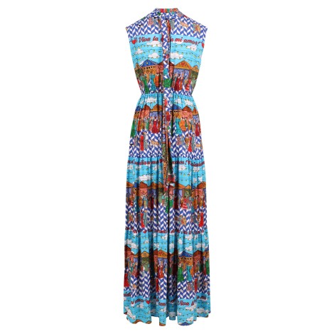Alessandro Enriquez Sleeveless Multicolor Long Viscose Dress 42
