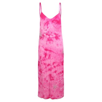 Des Phemmes Rhinestones Tie Dye Pattern Maxi Dress 44