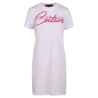 Versace Jeans Couture Logo Lettering Cotton Mini Dress M