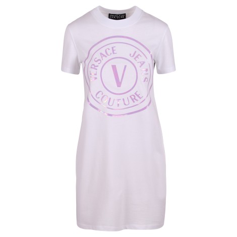 Versace Jeans Couture Logo Print Cotton Midi Dress M