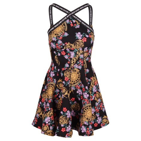 Versace Jeans Couture Floral Baroque Print Short Dress 42