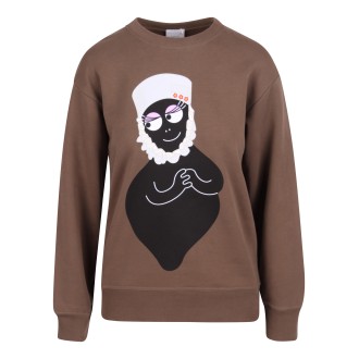 Patou 'BarbaPatou' Graphic Print Cotton Sweatshirt S
