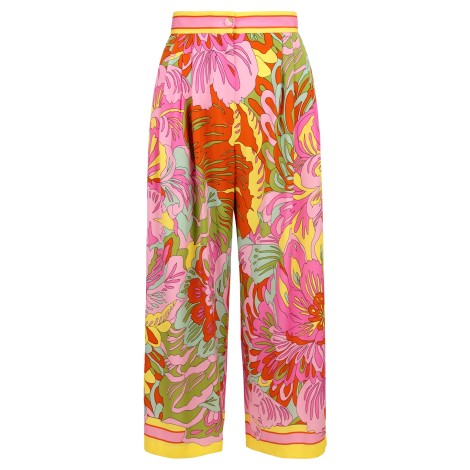 Dolce & Gabbana Multicolor Print Silk Trousers 42