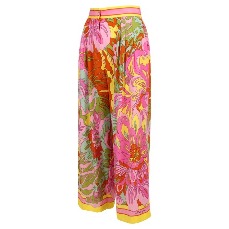 Dolce & Gabbana Multicolor Print Silk Trousers 42