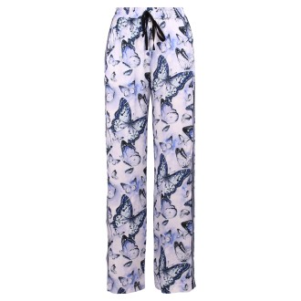 Ermanno Firenze Butterfly Print Viscose Trousers 42