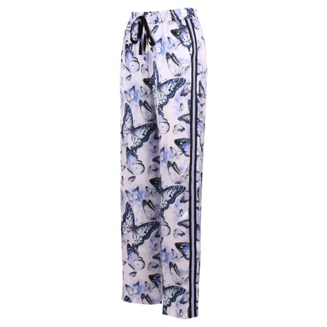 Ermanno Firenze Butterfly Print Viscose Trousers 42