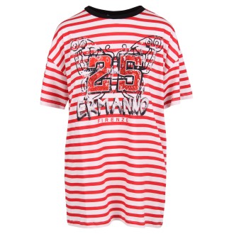 Ermanno Firenze Striped Cotton T-Shirt 42