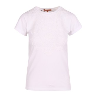 Ermanno Scervino Lace Application Cotton T-Shirt S