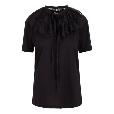 Patou Lace Details Crewneck Cotton Top M