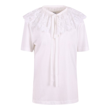 Patou Lace Details Crewneck Cotton Top M