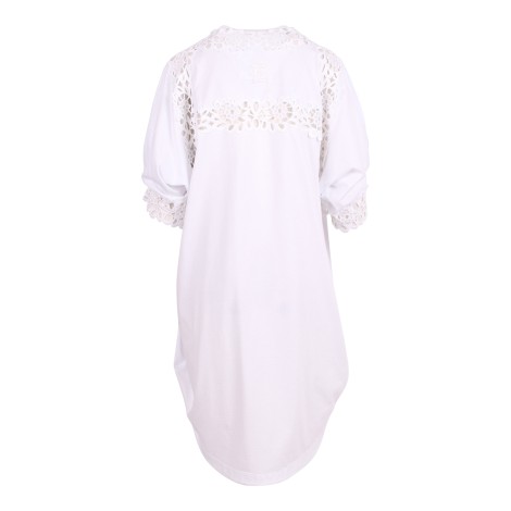 Ermanno Scervino Lace Floral Details Short Cotton Dress 42