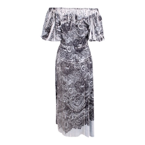 Prada Abstract Print Silk Midi Dress 42