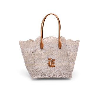 Ermanno Scervino Medium Embroidered Lace Shopping Bag MED