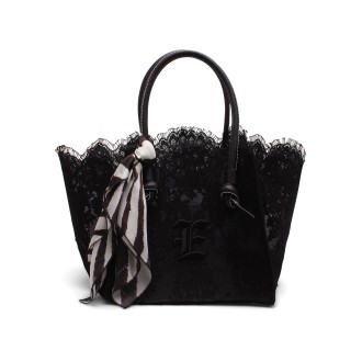 Ermanno Scervino Small Embroidered Lace Shopping Bag MED
