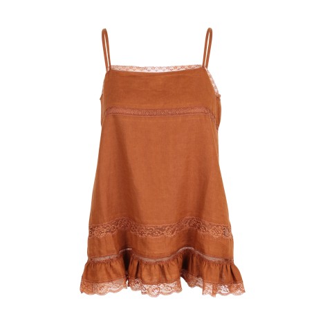 Gold Hawk 'Lili' Linen Tank Top M