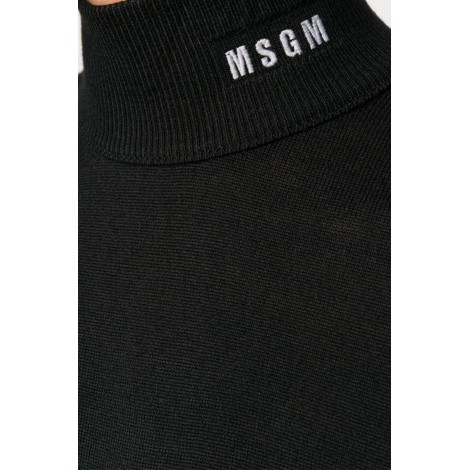 MSGM Maglia collo alto con micro logo
