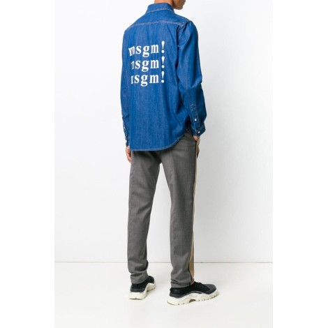 MSGM Camicia di jeans con logo
