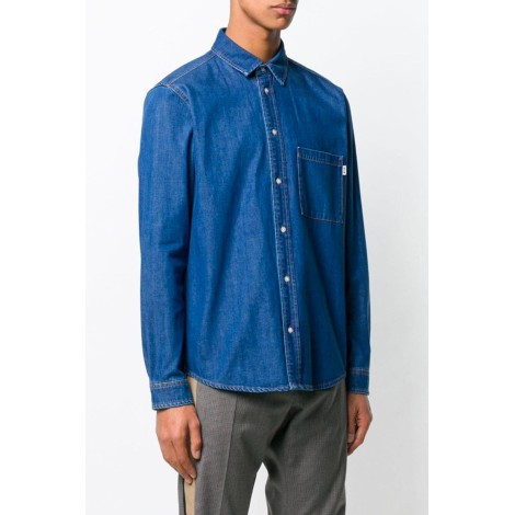 MSGM Camicia di jeans con logo